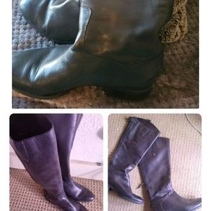 SAM EDELMAN Womens 8.5 Penny Black Leather Tall Equestrian Riding Boots $190